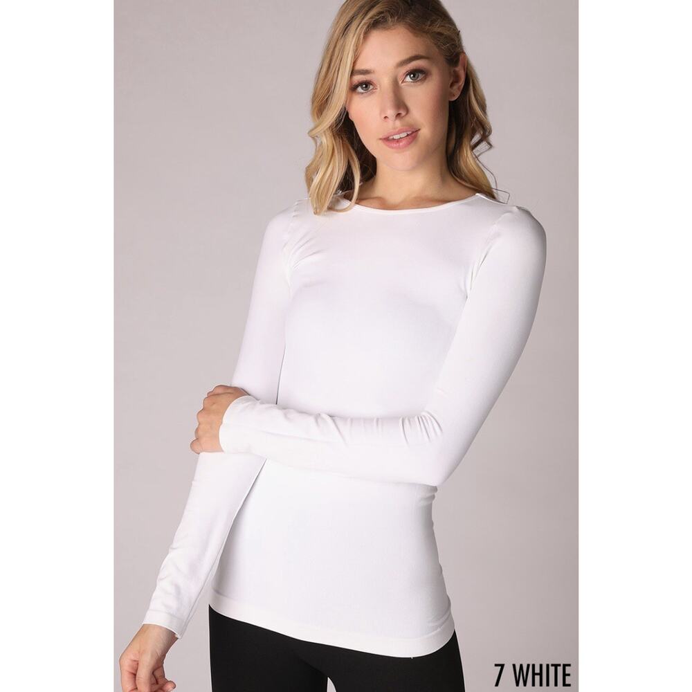 NikiBiki White One Size Long Sleeve Shirt Compression